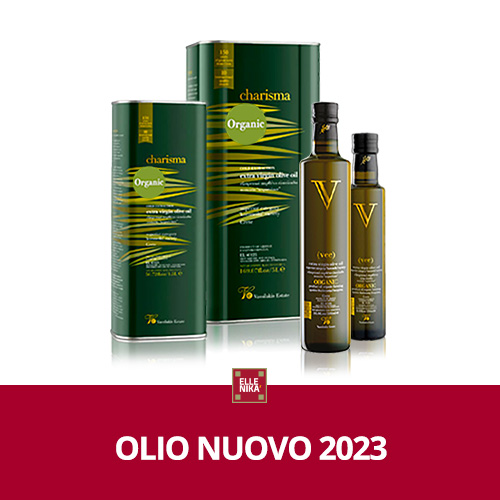 Olio Extra Vergine Biologico di Oliva Charisma Vassilakis Estate Olio Nuovo 2023 - Ellenikà
